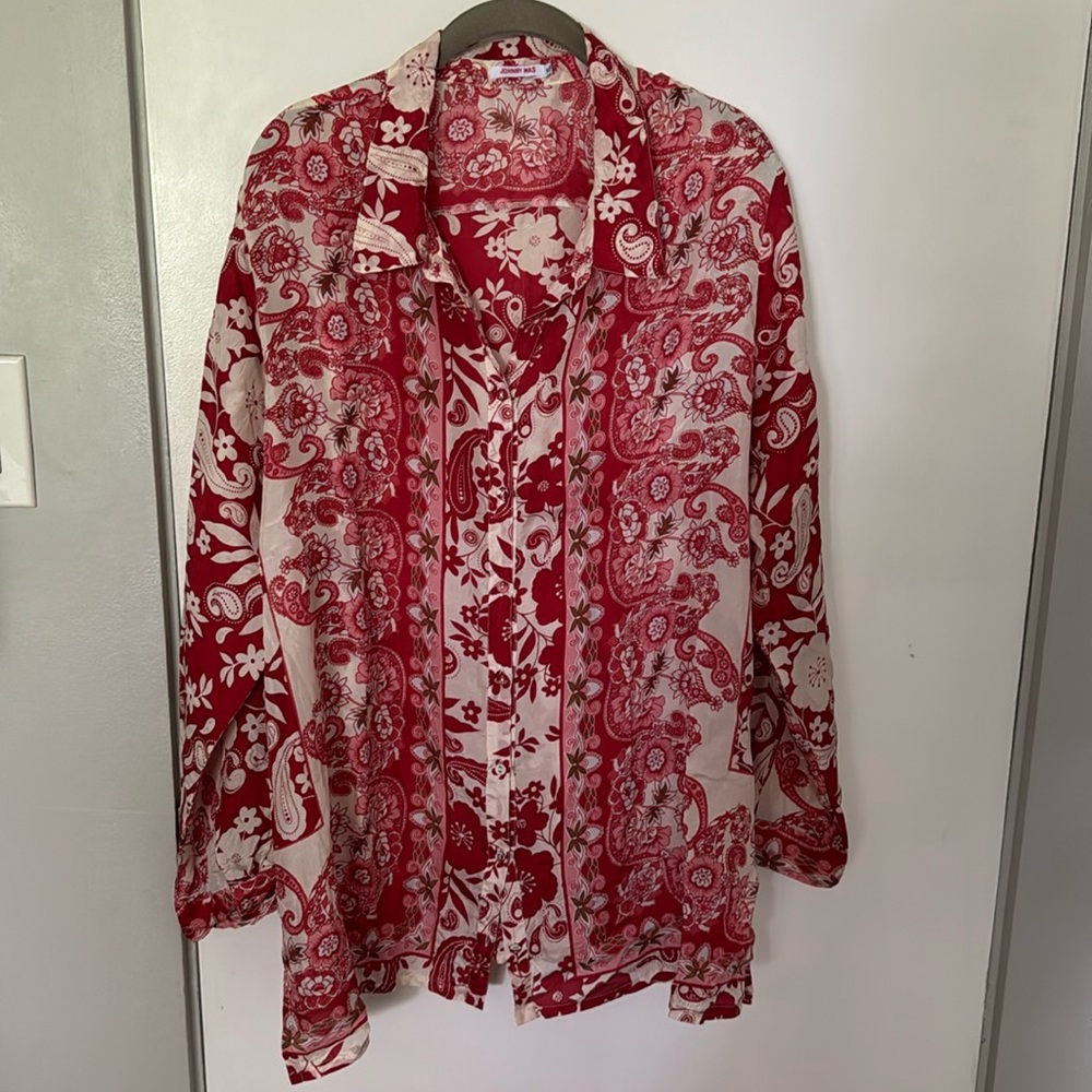 Johnny Was Silk Blouse XL